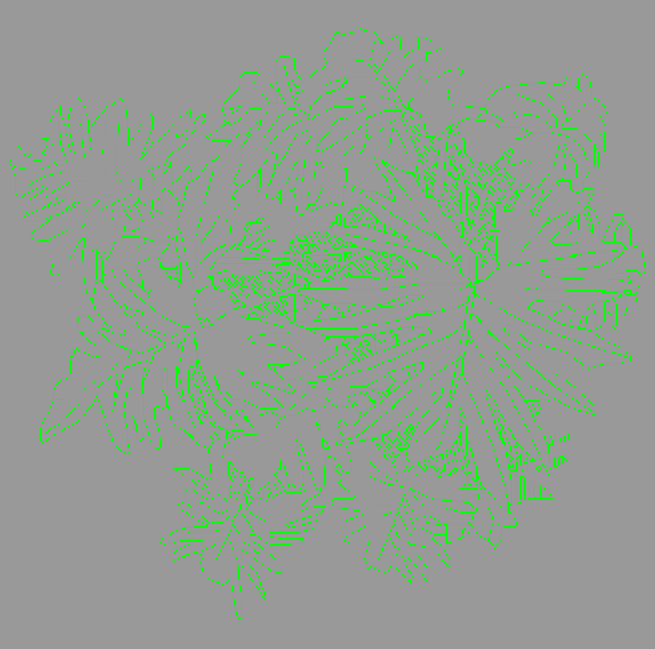 Bloque Autocad Vista de Árbol Color 01 en Planta